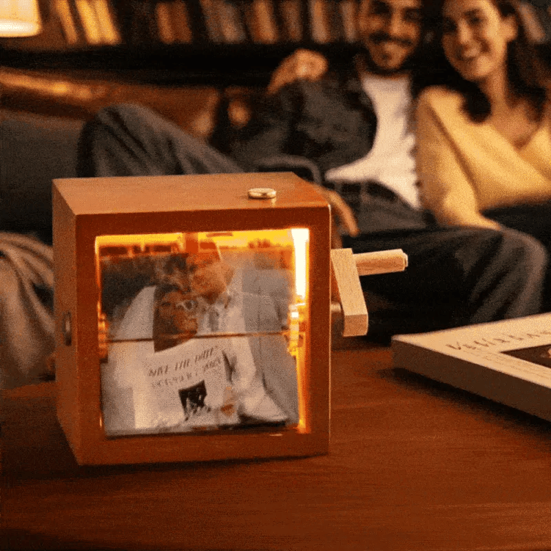 Boîte À Flipbook Mécanique À Manivelle Avec Cadre Photo Personnalisé, Boîte À Flipbook Animée Et Éclairage, En Noyer Noir, Cadre Photo Cube Pour Bébé, Cadeau Créatif Boîte À Flipbook Mécanique À Manivelle Avec Cadre Photo Personnalisé, Boîte À Flipbook Animée Et Éclairage, En Noyer Noir, Cadre Photo Cube Pour Bébé, Cadeau Créatif