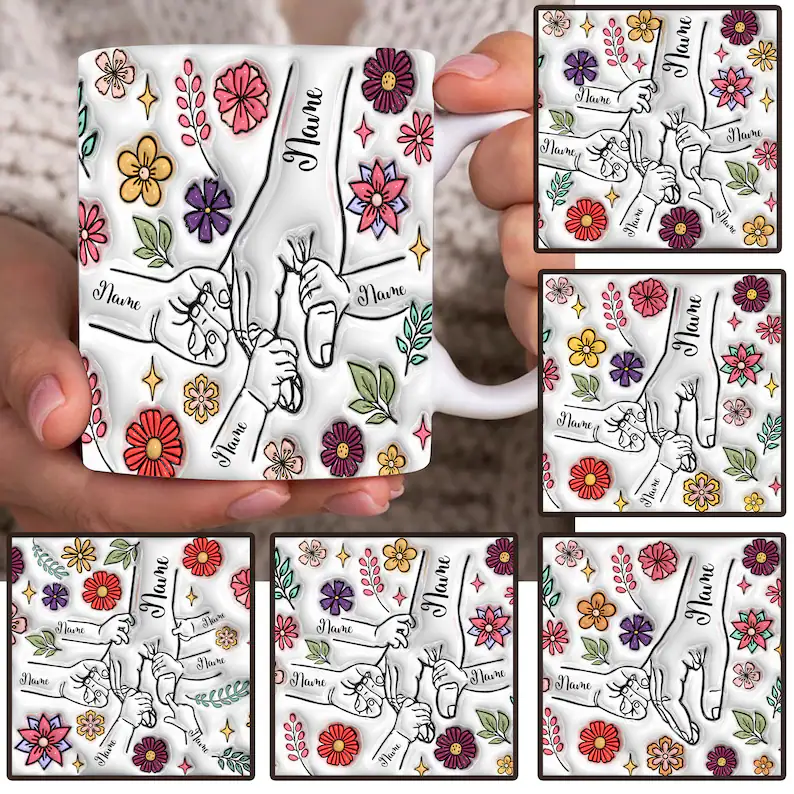 Familial Bonheur: Tasse Personnalisée 3D - Maman, Mamie - Cadeau Unique