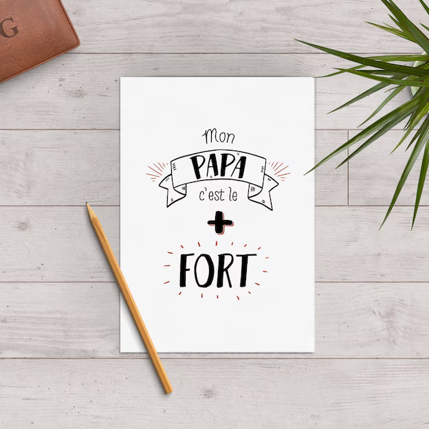 "Mon père est le plus fort" - carte de voeux