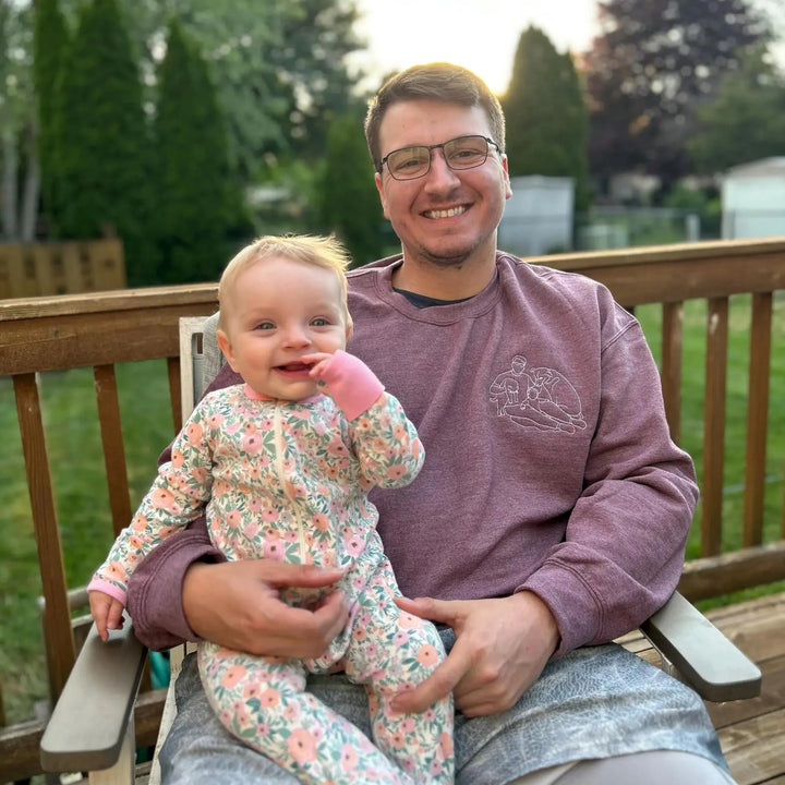 T-shirt/Sweatshirt/Hoodie brodé personnalisé avec portrait de PAPA