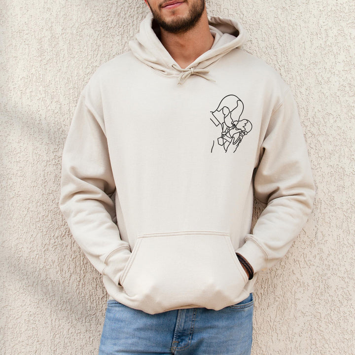 T-shirt/Sweatshirt/Hoodie brodé personnalisé avec portrait de PAPA/PAPY