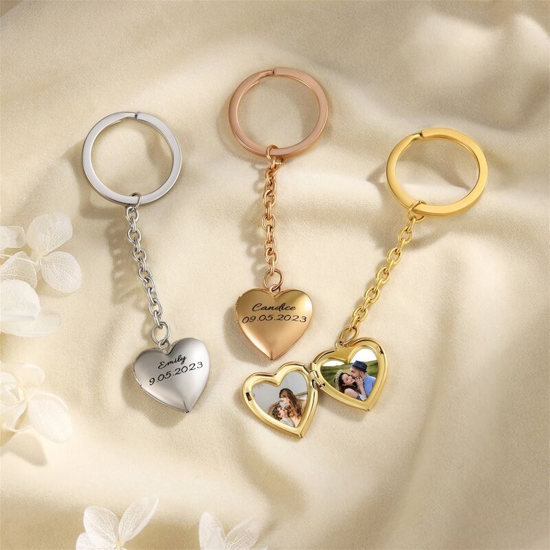 Porte-clés personnalisé en forme de coeur Photo