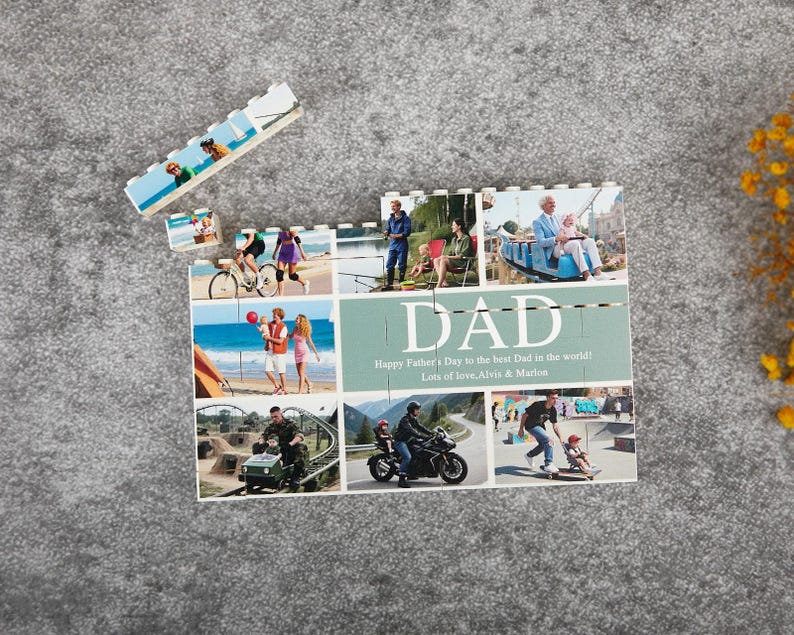 Blocs de puzzle photo personnalisés à monter soi-même, un cadeau pour la fête des pères