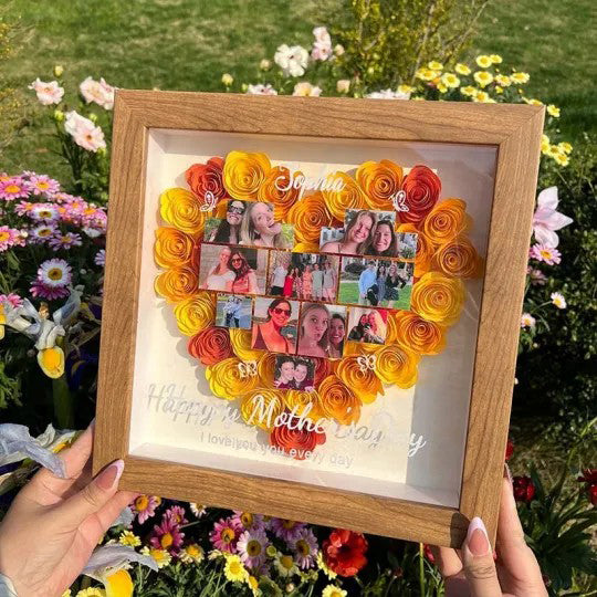 Boîte à fleurs photo personnalisée pour la fête des mères