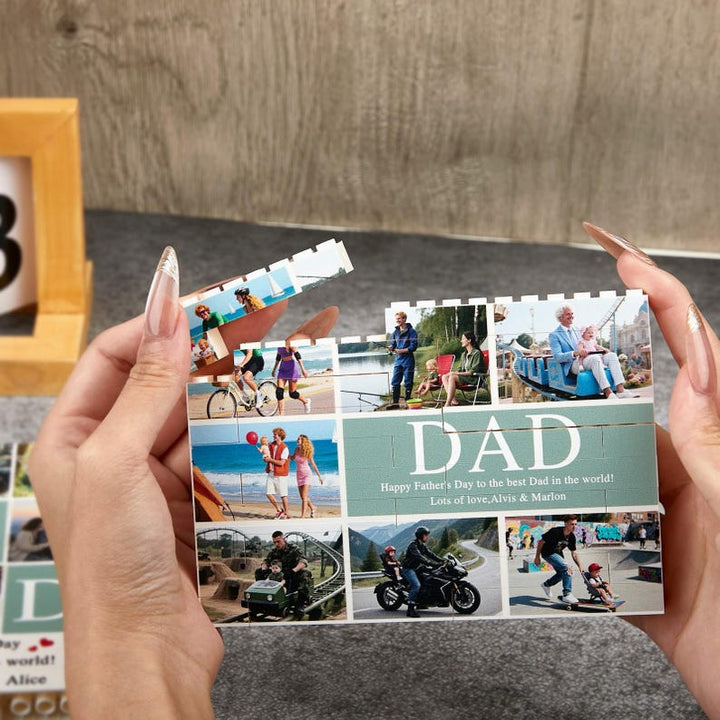 Blocs de puzzle photo personnalisés à monter soi-même, un cadeau pour la fête des pères