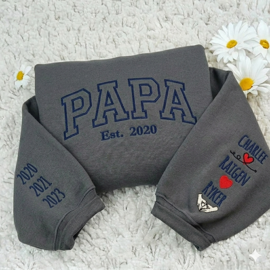 Sweat-shirt brodé pour maman avec le prénom et date de l'enfant