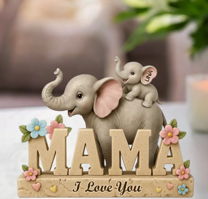 Je t'aime énormément, maman - Plaque acrylique personnalisée pour la famille