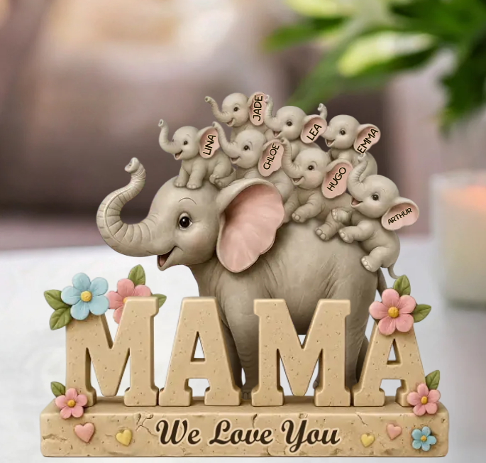 Je t'aime énormément, maman - Plaque acrylique personnalisée pour la famille