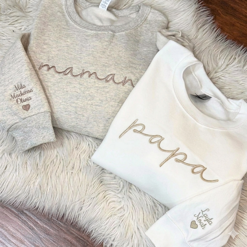 Sweatshirt Brodé pour maman- Cadeau Parfait pour la Fête des Mères