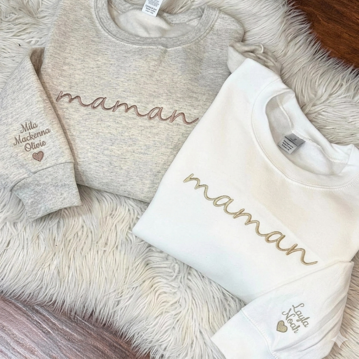 Sweatshirt Brodé pour maman- Cadeau Parfait pour la Fête des Mères