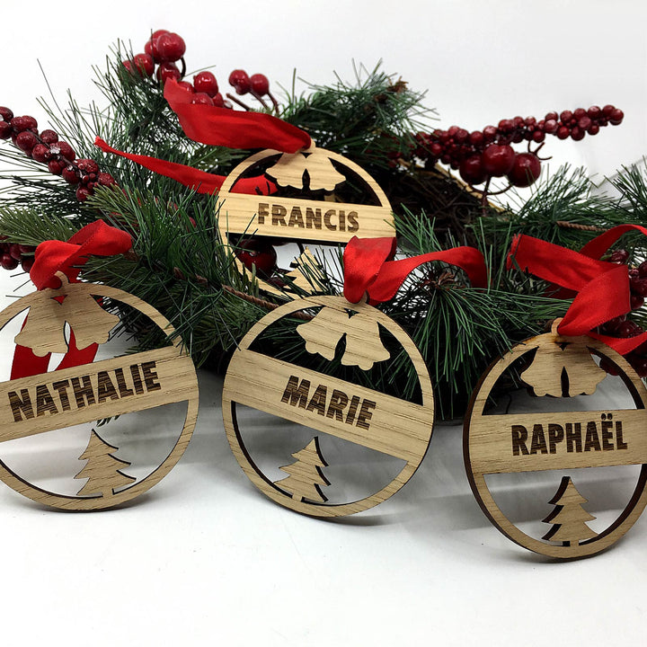 Décoration de noël en bois avec votre nom