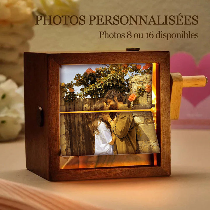 Boîte à Flipbook à Manivelle pour les Amoureux – Souvenir Romantique et Personnalisé