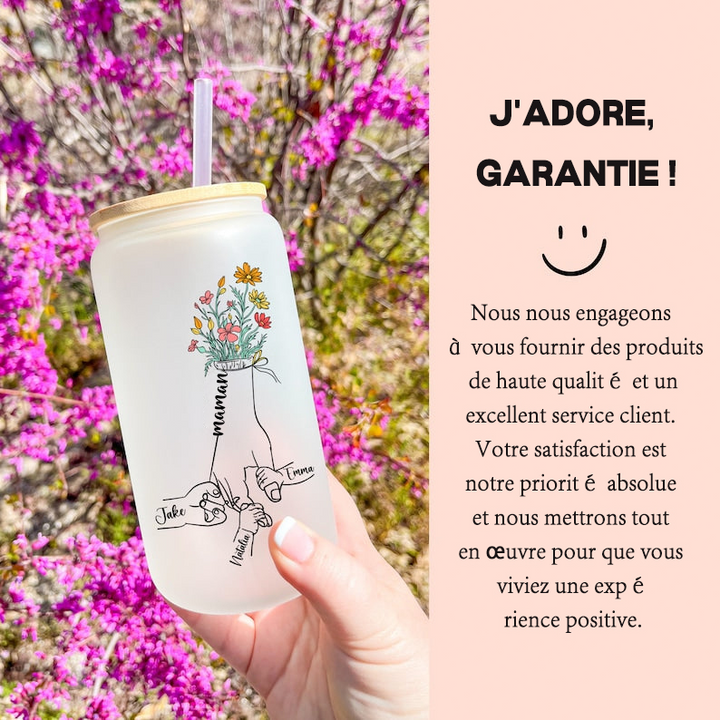 Tasse à café Maman se tenant la main, cadeau de fête des mères personnalisé