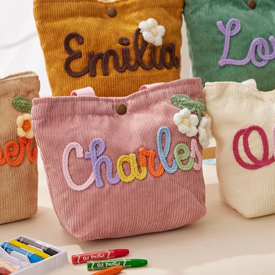 Sac cabas personnalisé avec nom, cadeau pour enfant, cadeau de Noël