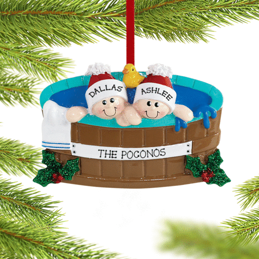 Ornement de Noël personnalisé 2-6 Prénoms pour couple de SPA