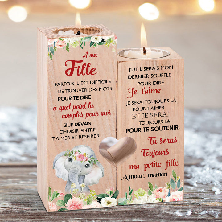 À ma Fille-Bougeoir en Bois sans bougie