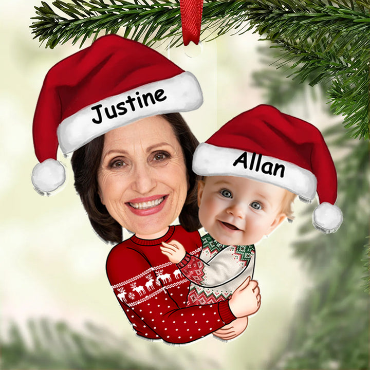 Personalized Christmas Ornament Custom 2 Names & Photos