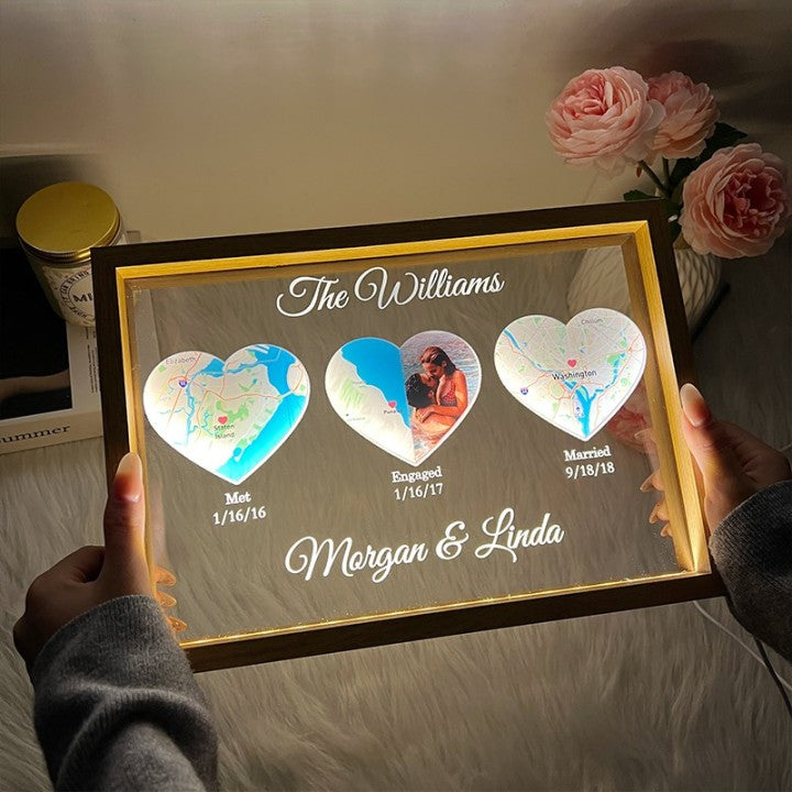 Cadre Notre histoire d'amour - Timeline Lightbox personnalisée