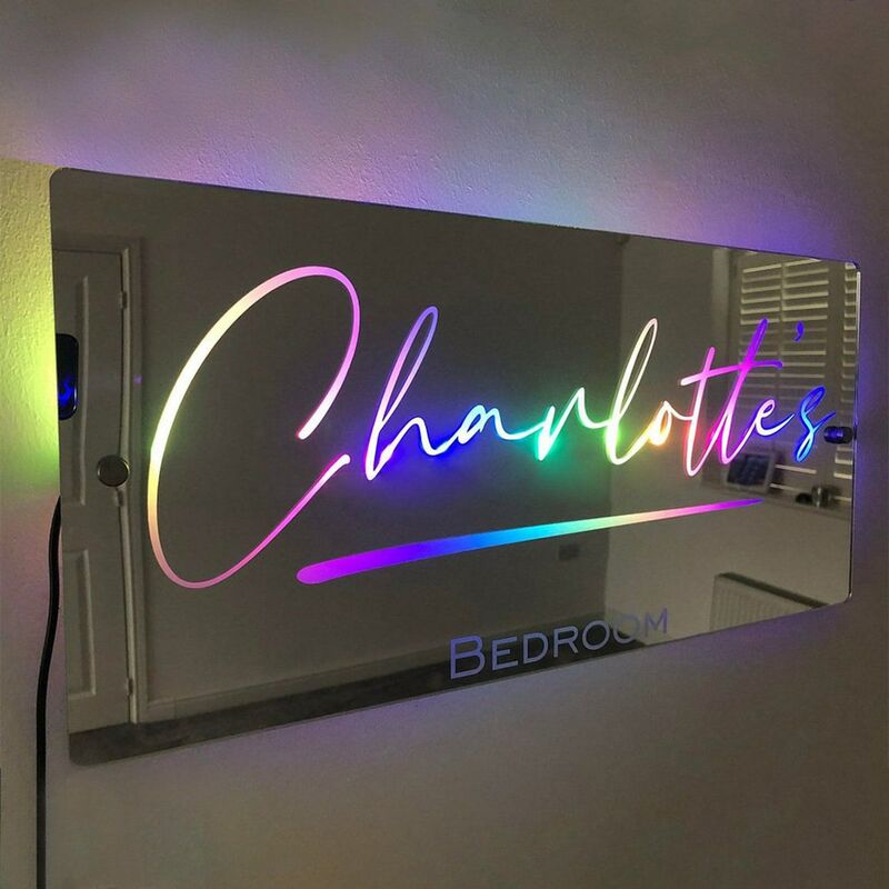 Veilleuse Miroir LED Personnalisée 12 Couleurs