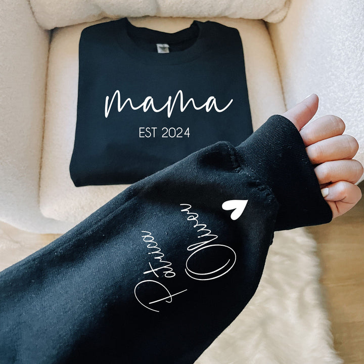 Pull Mama Personnalisé: Nom de l'Enfant sur la Manche
