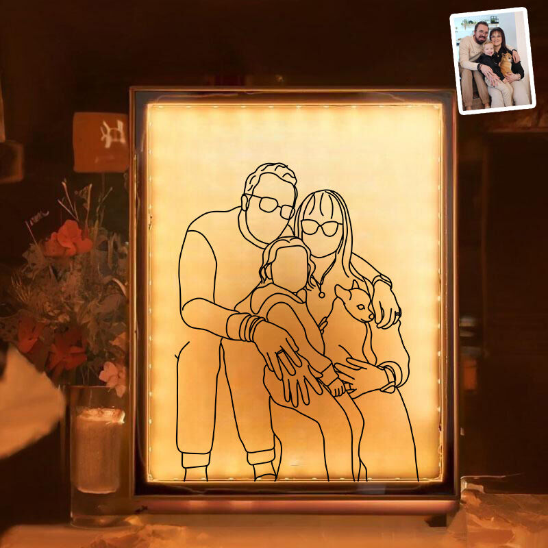 Lampe à miroir personnalisée avec photo : un cadeau chaleureux pour la famille