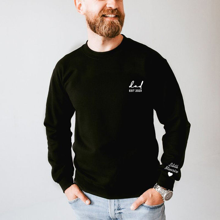 T-shirt/sweat à capuche imprimé personnalisé pour papa avec texte personnalisé