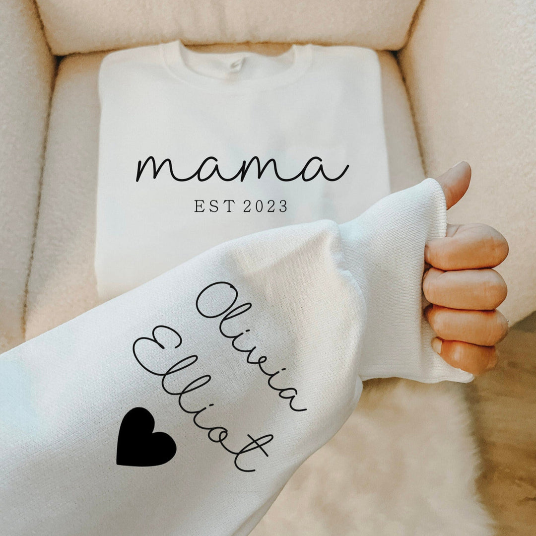 Sweat à Capuche Mama Personnalisé - Le Nom de Bébé, Toujours Proche