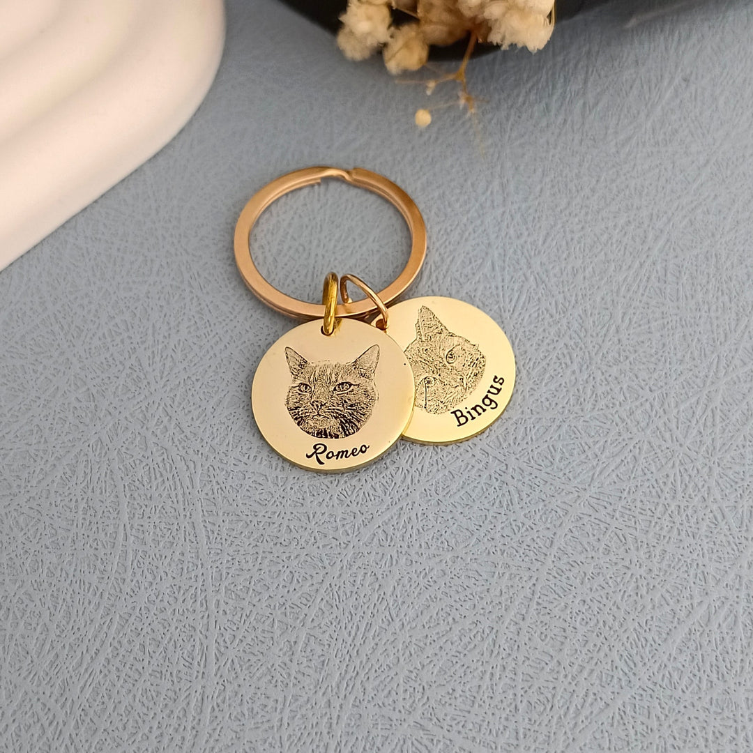 Jusqu'à 3 animaux - Porte-clés photo personnalisé pour animaux de compagnie