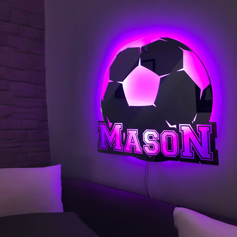 Lumières LED Personnalisées pour Miroir Cool pour les Amoureux du Football