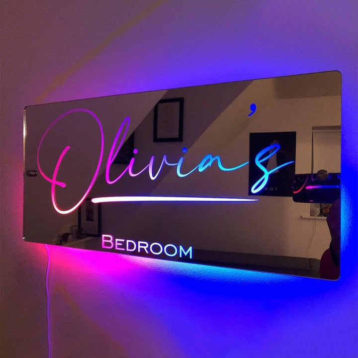 Veilleuse Miroir LED Personnalisée 12 Couleurs