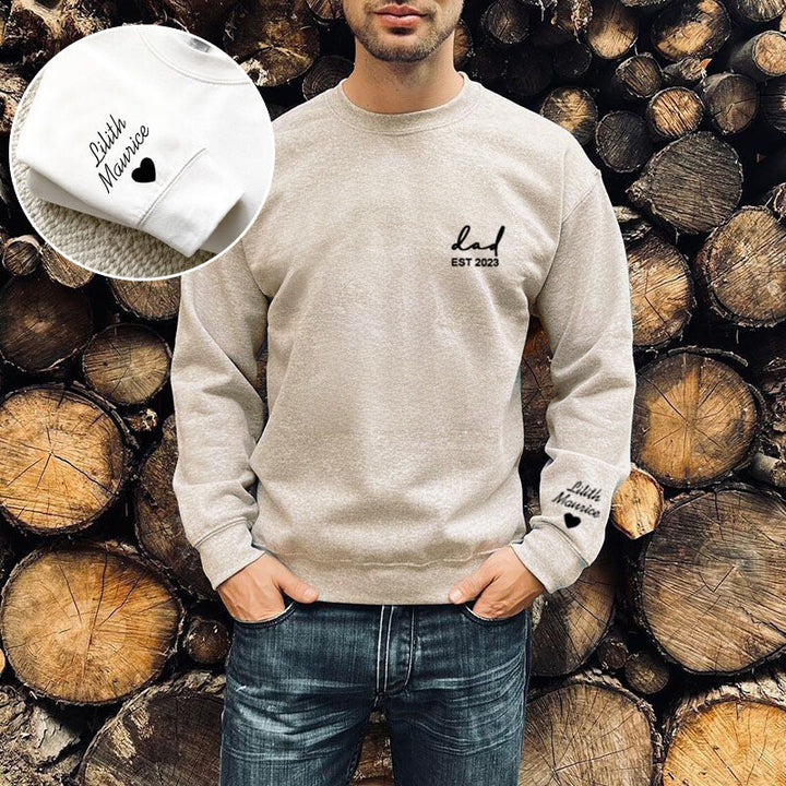 T-shirt/sweat à capuche imprimé personnalisé pour papa avec texte personnalisé