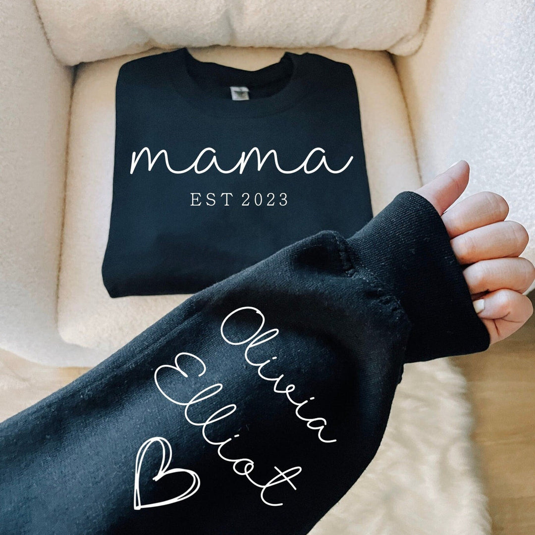 Sweat à Capuche Mama Personnalisé - Le Nom de Bébé, Toujours Proche