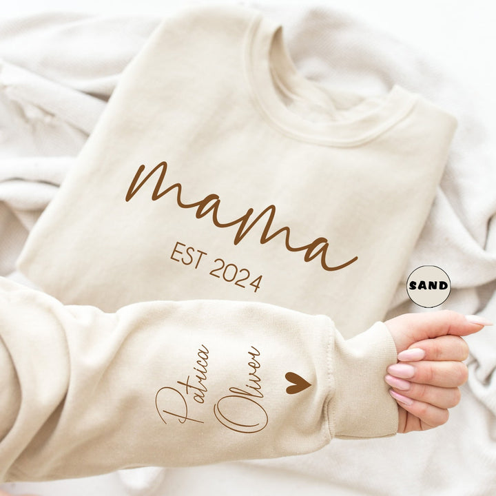 Pull Mama Personnalisé: Nom de l'Enfant sur la Manche