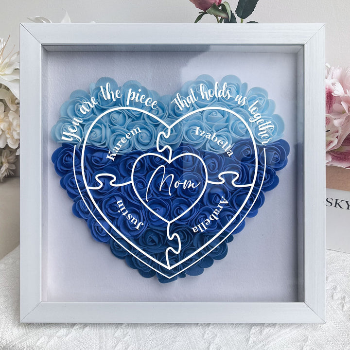 Cadre d'Ombre de Fleurs Personnalisé - Cadeau Unique pour Décoration Murale