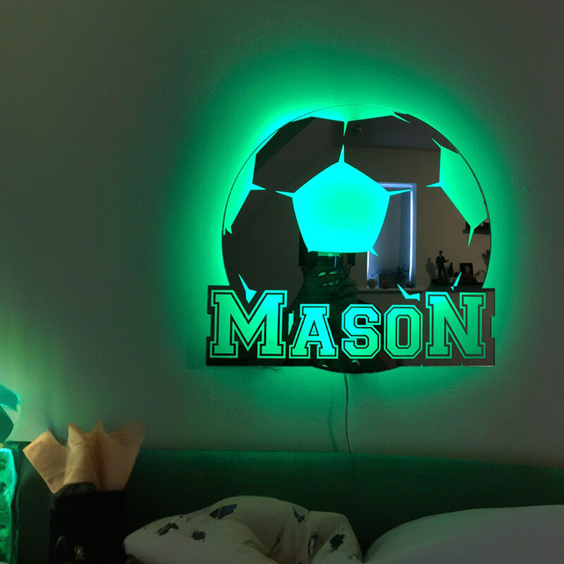 Lumières LED Personnalisées pour Miroir Cool pour les Amoureux du Football