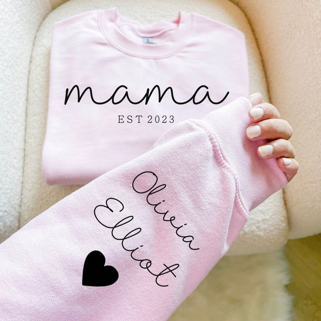 Sweat à Capuche Mama Personnalisé - Le Nom de Bébé, Toujours Proche