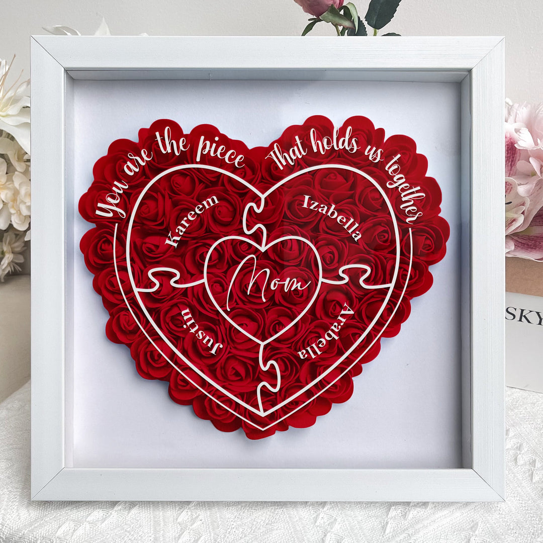 Cadre d'Ombre de Fleurs Personnalisé - Cadeau Unique pour Décoration Murale