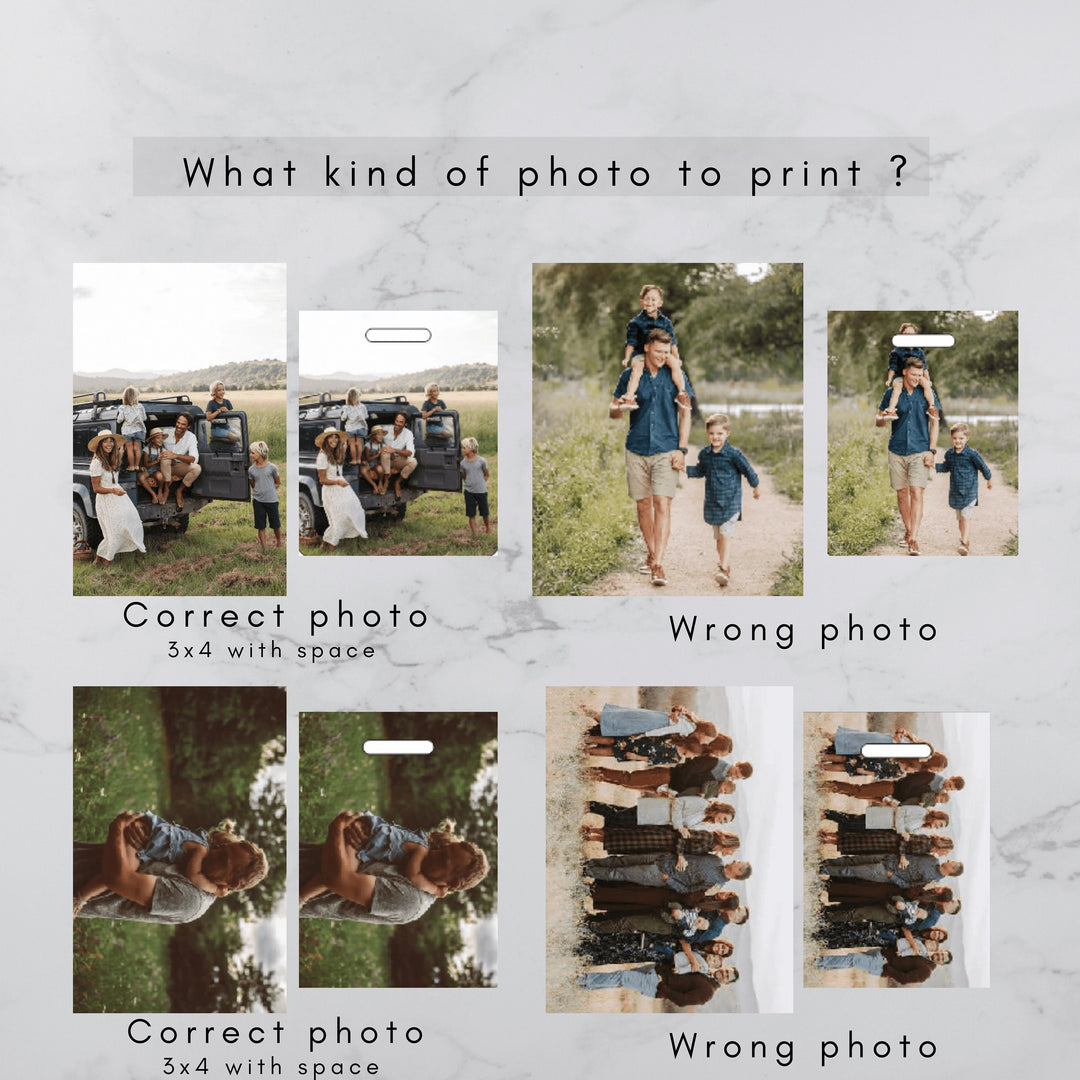 Porte-clé photo personnalisé en étui cuir avec initiales - Cadeau pour nouveau papa