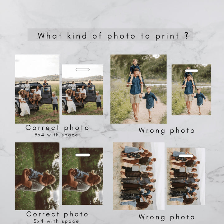 Porte-clé photo personnalisé en étui cuir avec initiales - Cadeau pour nouveau papa