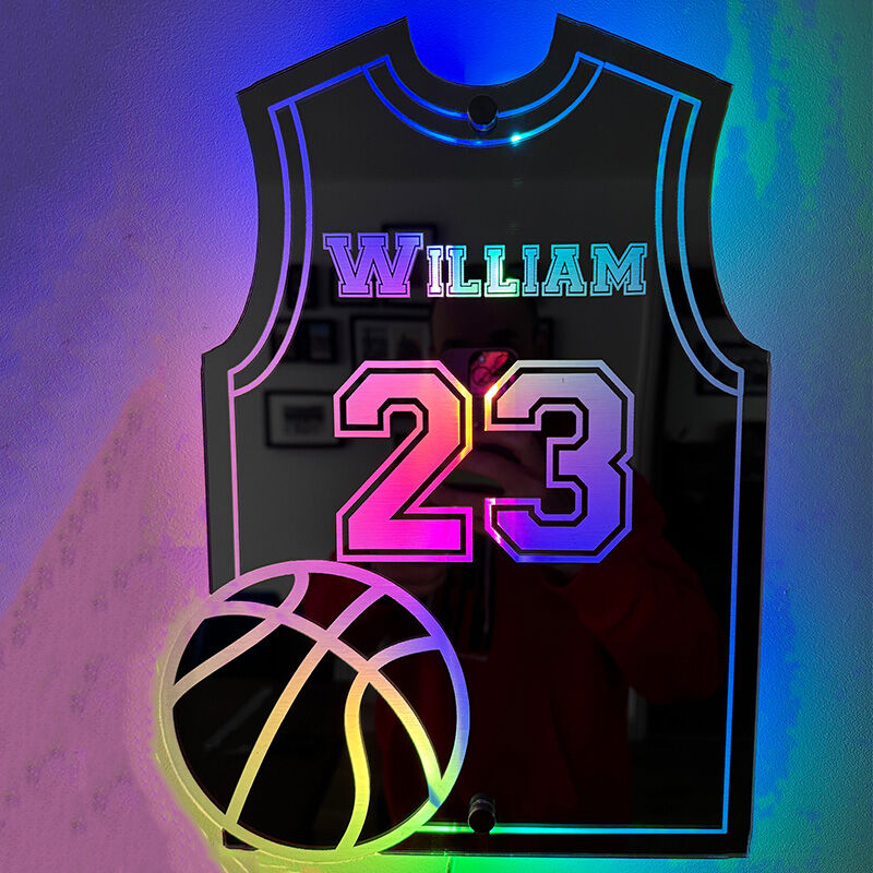 Miroir LED personnalisé pour les amateurs de basket-ball