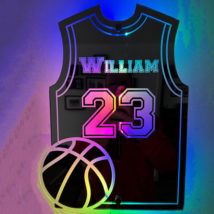 Miroir LED personnalisé pour les amateurs de basket-ball