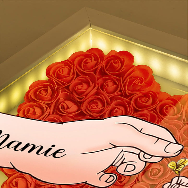 Cadeau Souvenir pour Maman – Boîtes à fleurs personnalisées avec 8 noms et motifs floraux