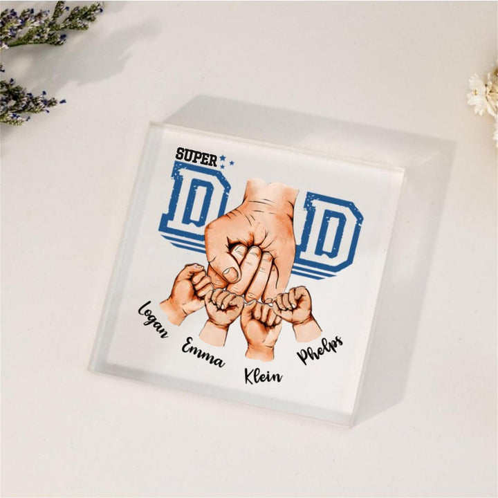 Cadeaux pour papa, prénoms personnalisés en acrylique pour papa et enfants