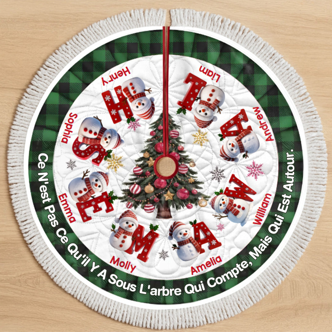 Jupe de sapin de Noël personnalisée avec bonhomme de neige - Cadeaux de Noël personnalisés