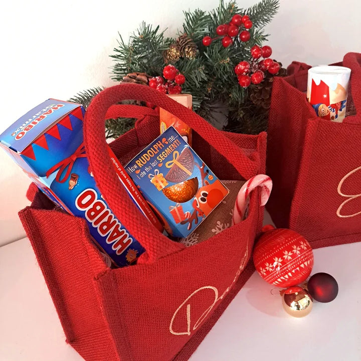 Sac cadeau de Noël brodé personnalisé