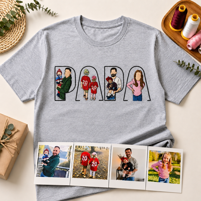 T-shirt, sweat-shirt ou hoodie personnalisé avec photo brodée — Cadeau pour la fête des pères