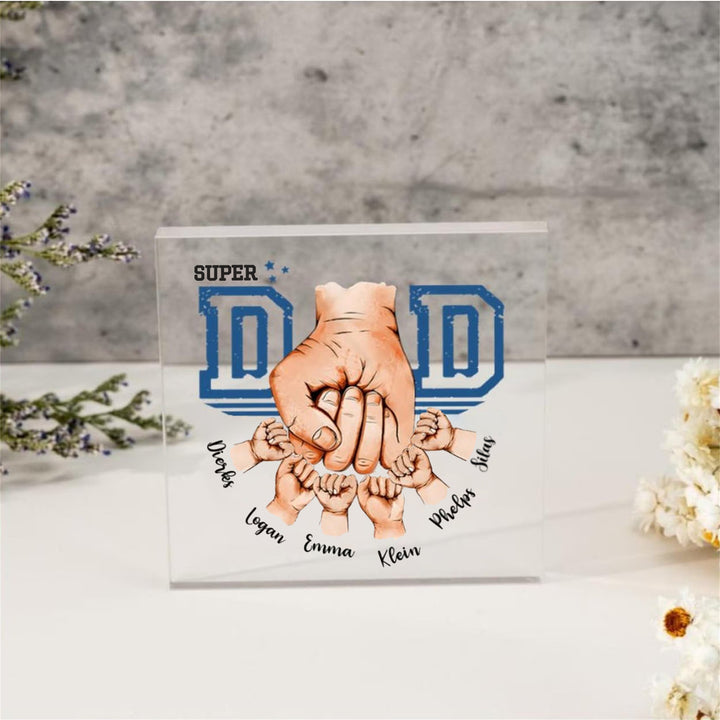 Cadeaux pour papa, prénoms personnalisés en acrylique pour papa et enfants