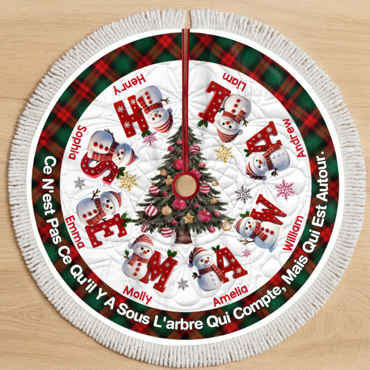 Jupe de sapin de Noël personnalisée avec bonhomme de neige - Cadeaux de Noël personnalisés