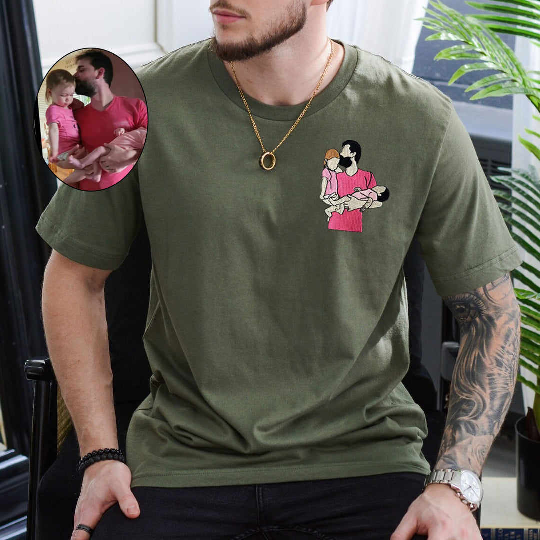 Sweatshirt Portrait de Papa - Broderie Photo