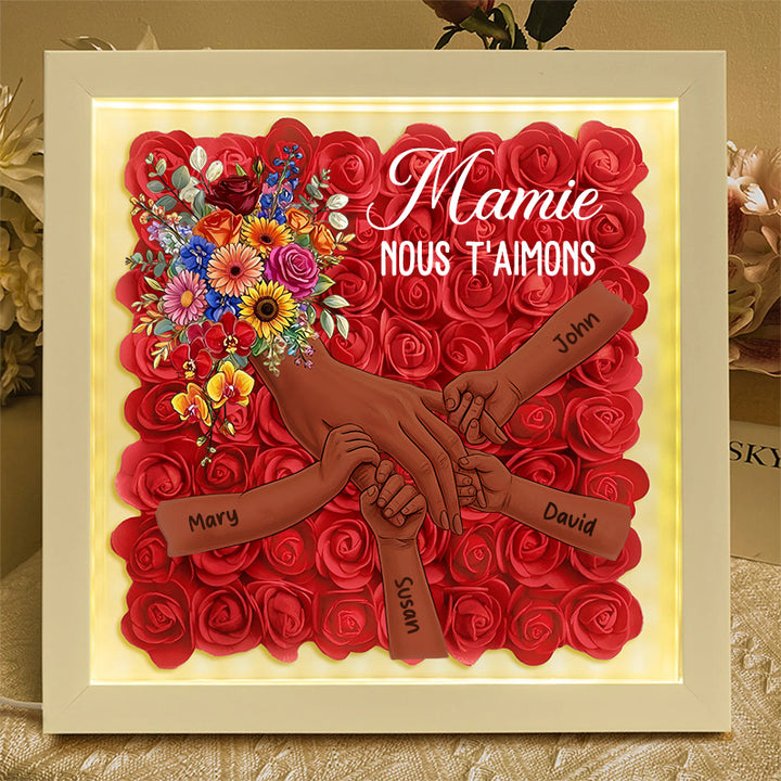 Cadre personnalisé “Maman main dans la main” avec prénoms – Cadeau émouvant pour la Fête des Mères